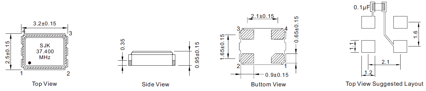 SMD-3225-TCXO-Dimensions