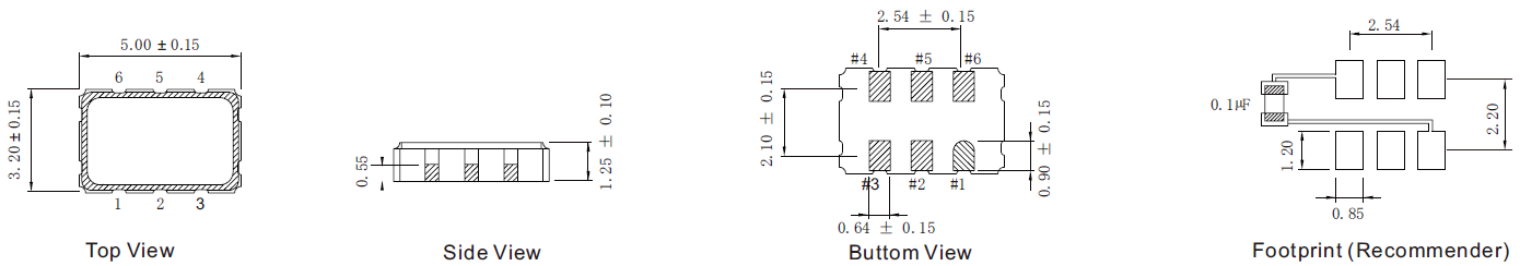 SMD-5032-LVPECL-VCXO-DIMENSIONS