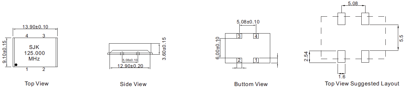 SMD-VCXO-CMOS-Dimensions