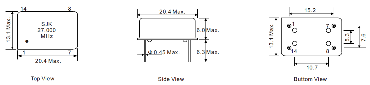 DIP14-FULL-SIZE-VCXO-Dimensions