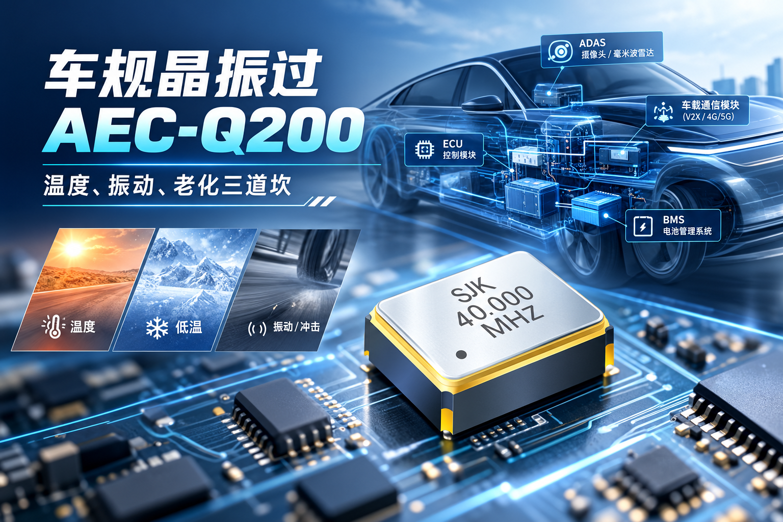 车规晶振过AEC-Q200——温度、振动、老化三道坎
